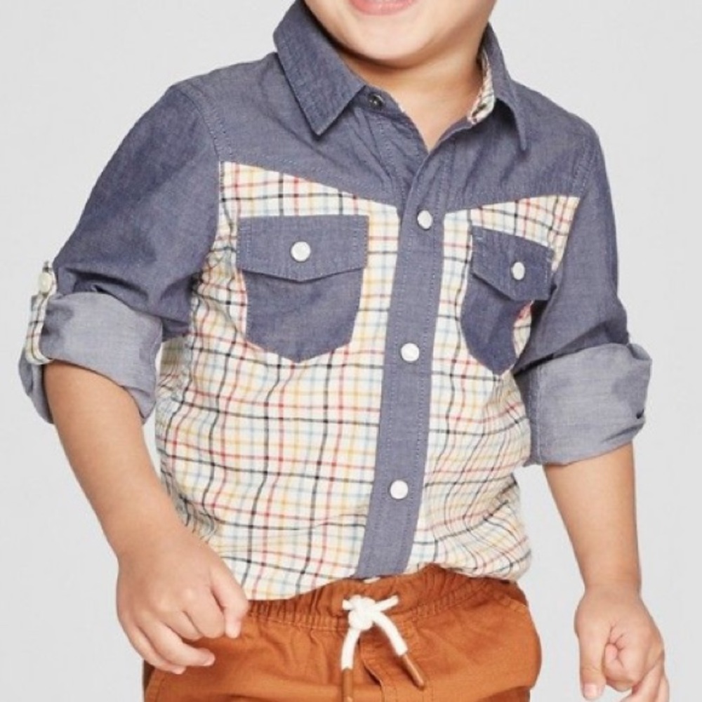Genuine Kids Chambray and Plaid Button Down